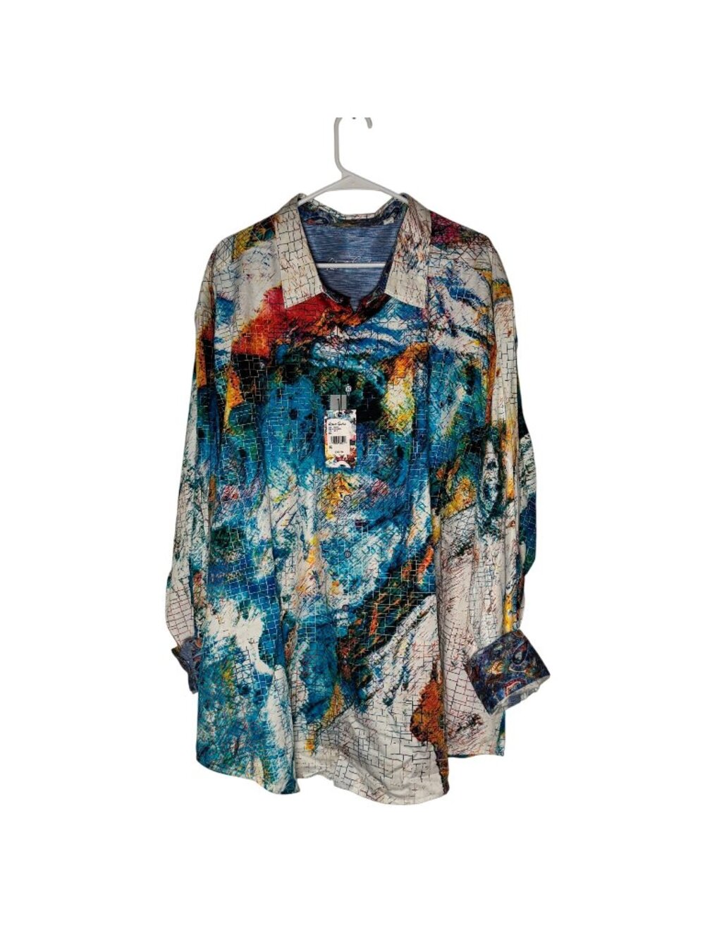 Robert Graham Marree Abstract Multicolor Button Front Shirt Size 4XL NWT
